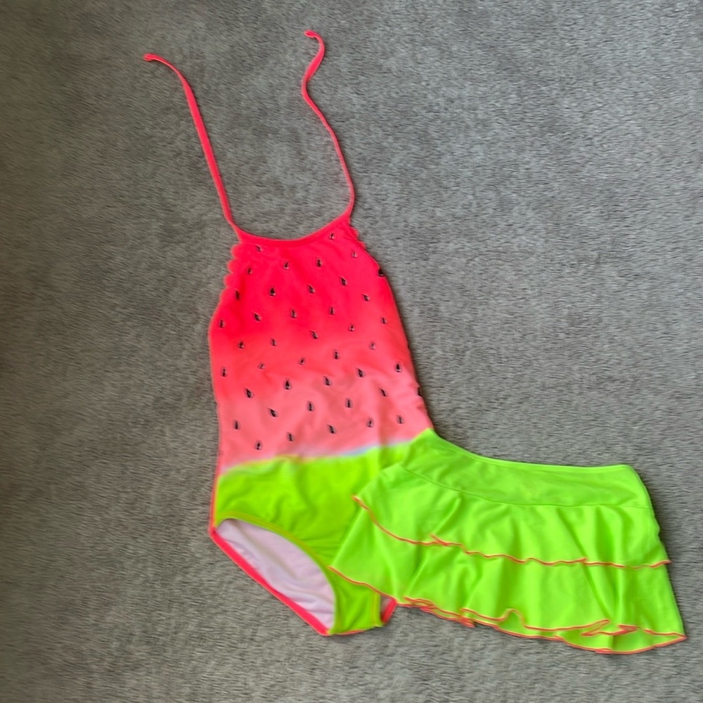 Girls bathing suit with skirt
